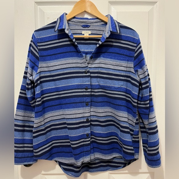 LL Bean 100% Organic Cotton Women’s Flannel - Picture 1 of 4